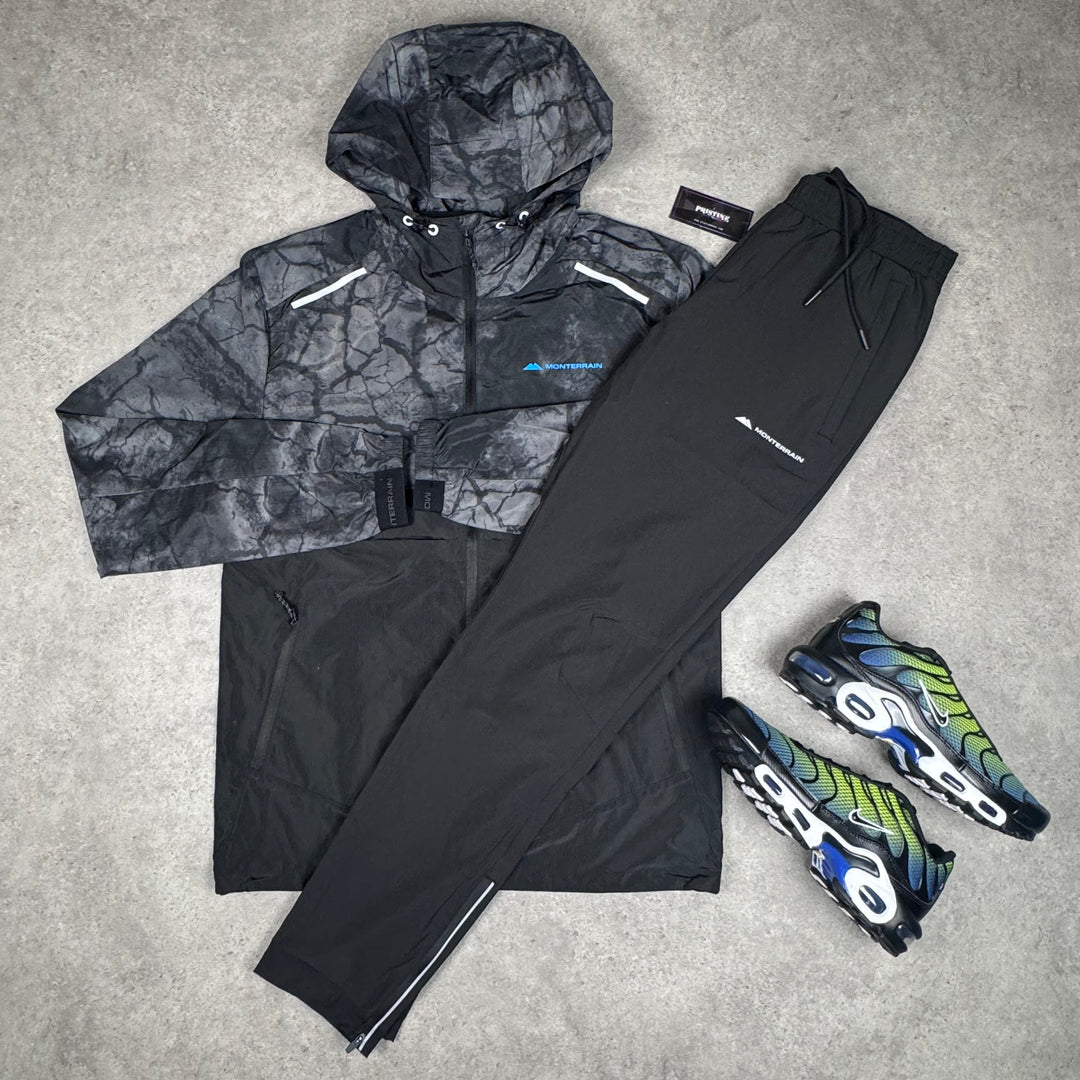 Monterrain Windbreaker Tracksuit (Black/Grey)