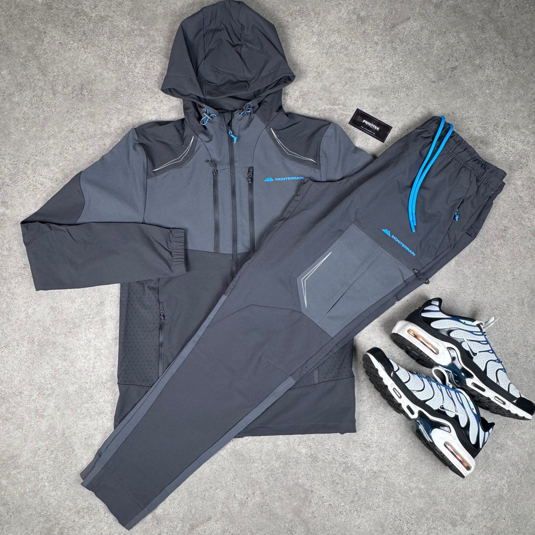 Monterrain woven tracksuit (grey/blue)