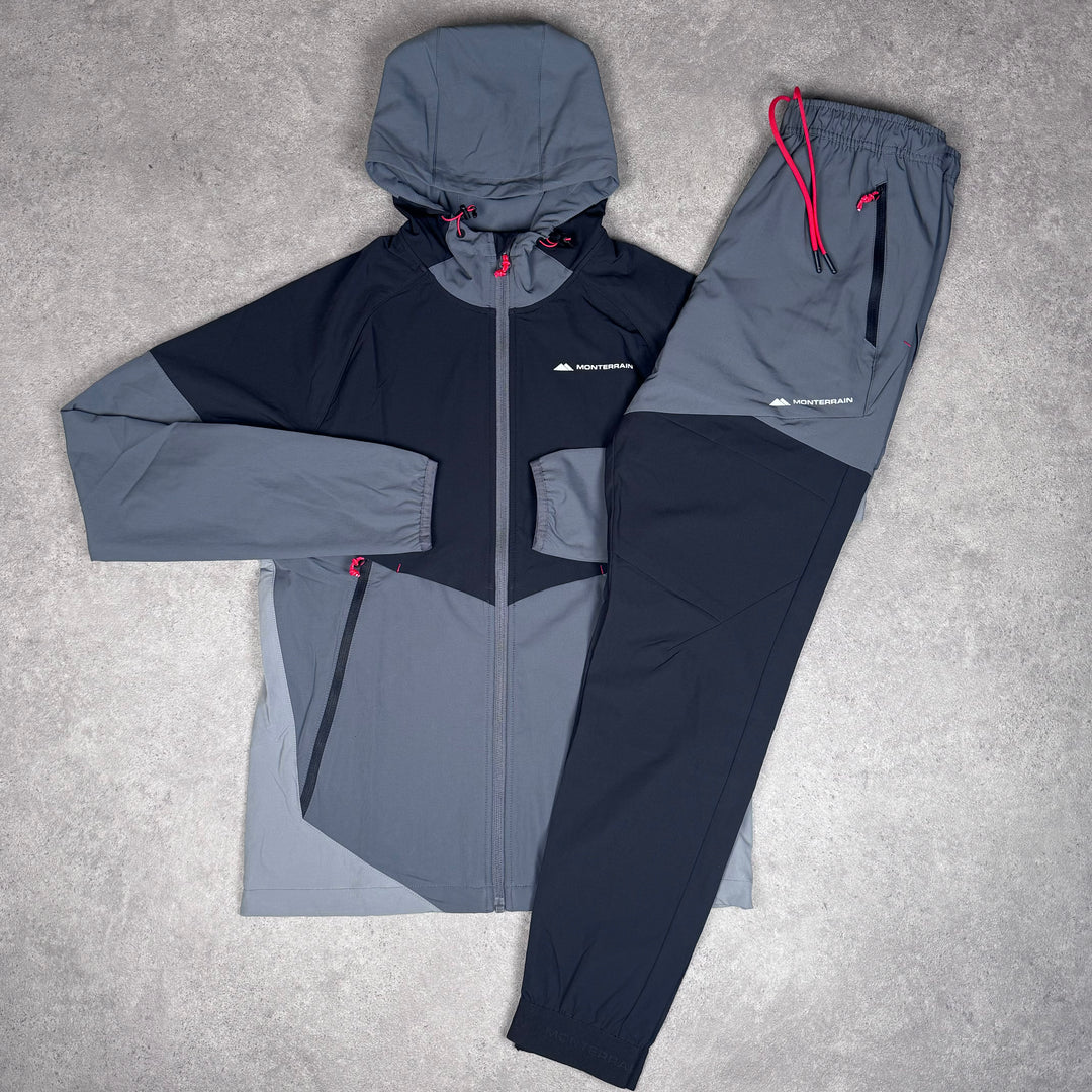 Monterrain Woven Tracksuit (Red/Grey)