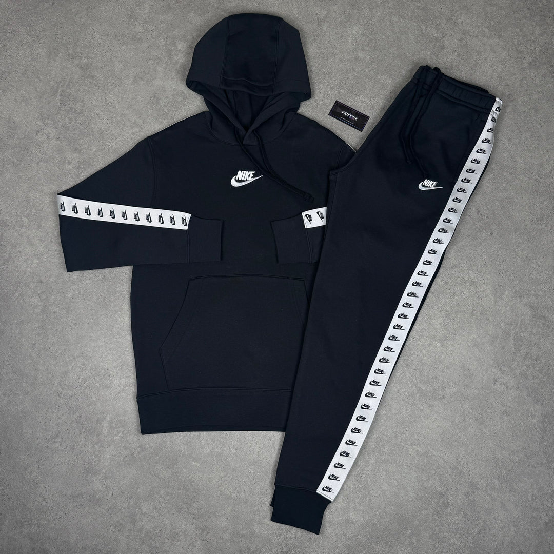 Nike Air Repeat Logo Hooded Tracksuit (Black)
