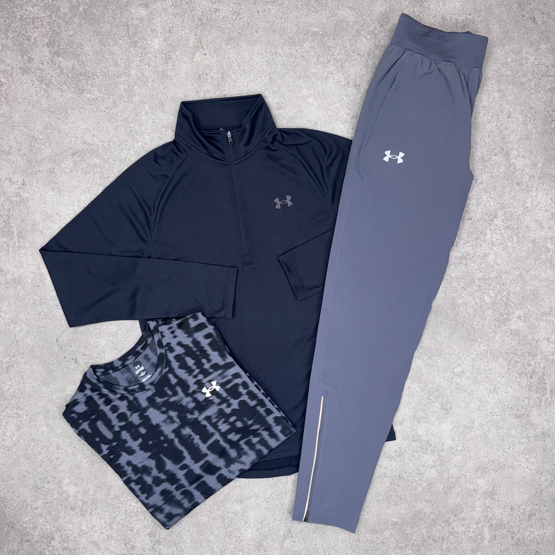 Under Armour Black Tri Set (Black Tee/Grey Pants)