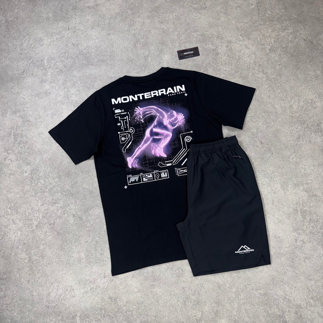 Monterrain Voltage Short Set – Black x Electric Purple