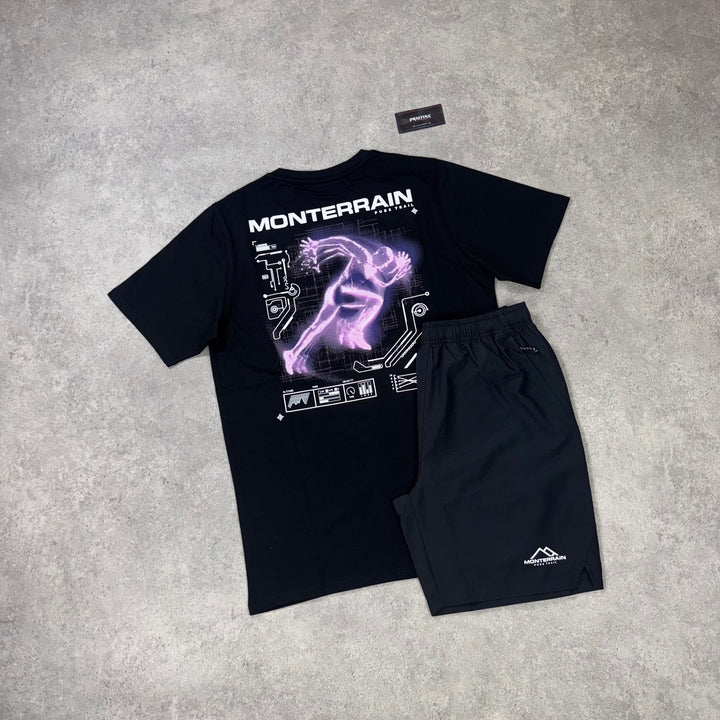 Monterrain Voltage Short Set – Black x Electric Purple