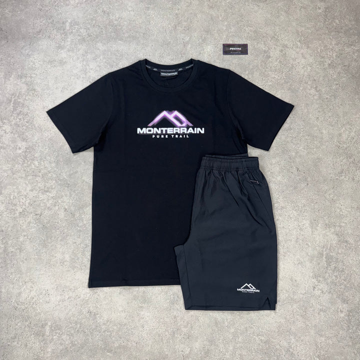Monterrain Voltage Short Set – Black x Electric Purple