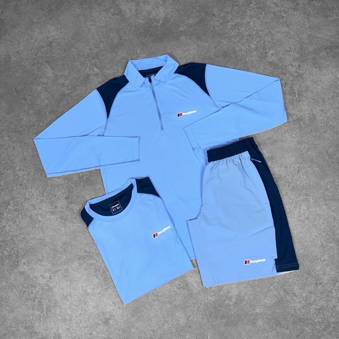 Berghaus Wayside 1/4 Zip Tri Short Set – Glacier x Navy