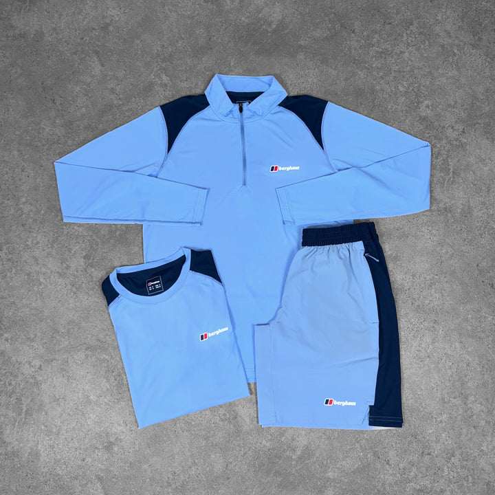 Berghaus Wayside 1/4 Zip Tri Short Set – Glacier x Navy