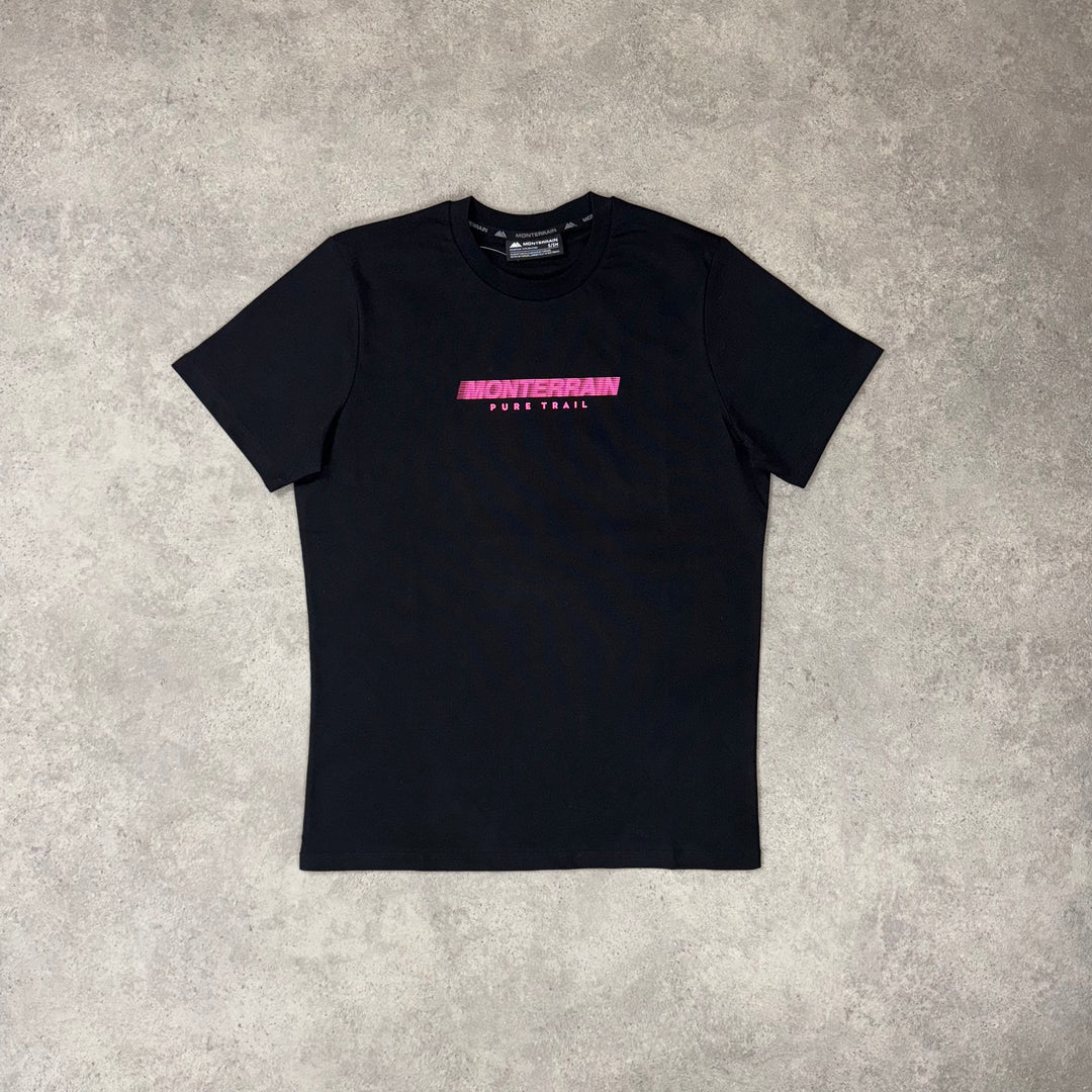 Monterrain Graphic Tee – Black x Neon Pink