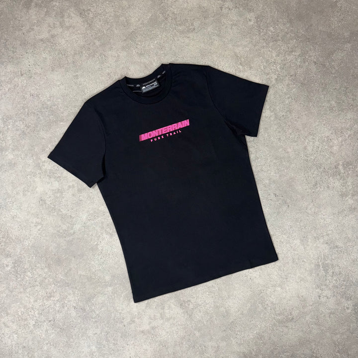 Monterrain Graphic Tee – Black x Neon Pink