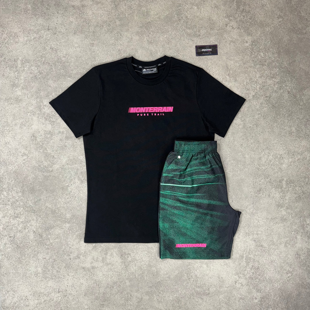 Monterrain Graphic Short Set – Black x Neon Green