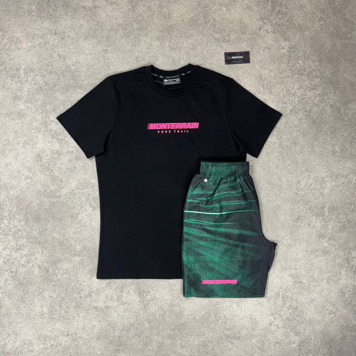 Monterrain Graphic Short Set – Black x Neon Green