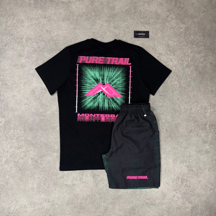 Monterrain Graphic Short Set – Black x Neon Green