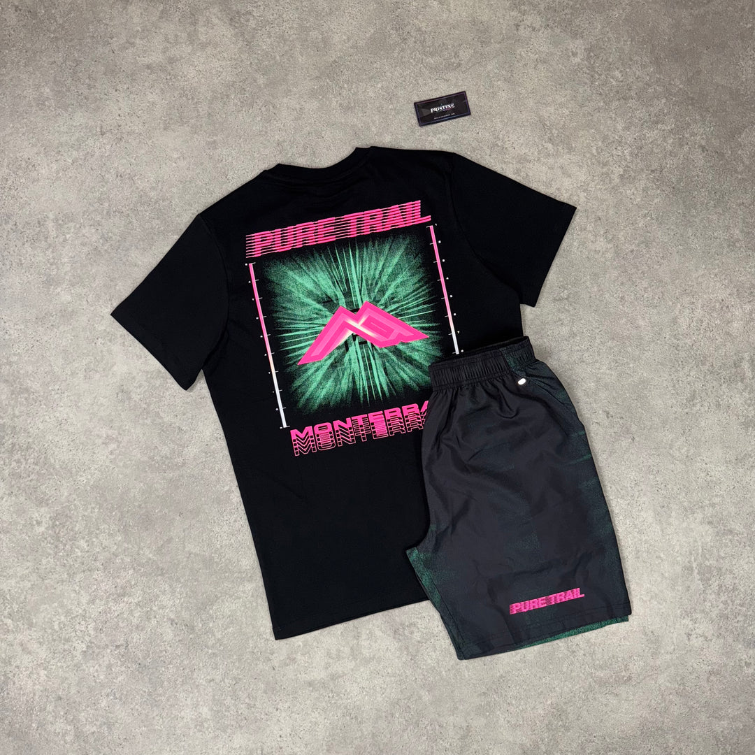 Monterrain Graphic Short Set – Black x Neon Green