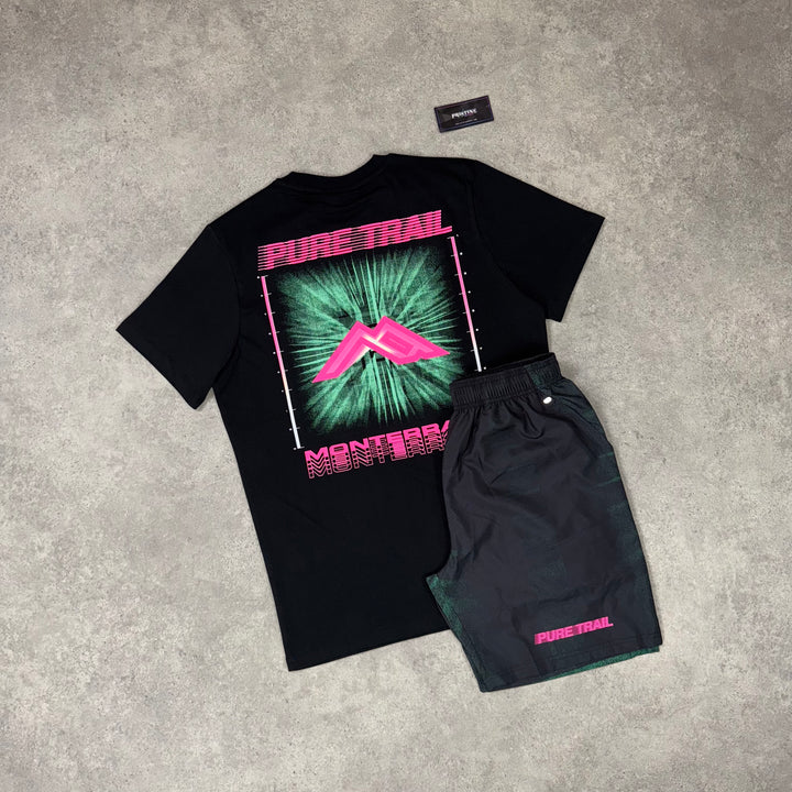 Monterrain Graphic Short Set – Black x Neon Green