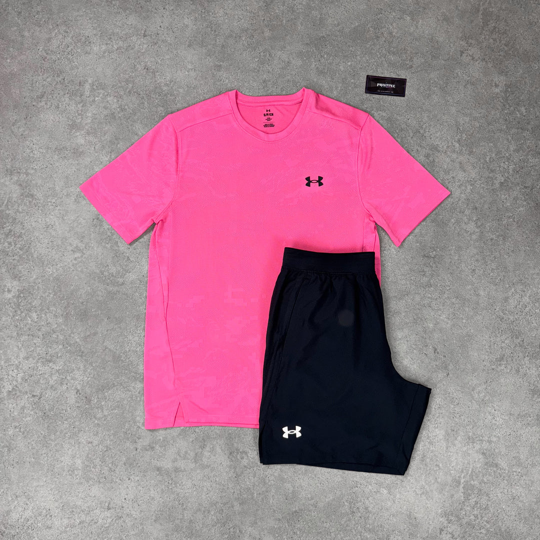 Under Armour HeatGear Short Set – Neon Pink x Black