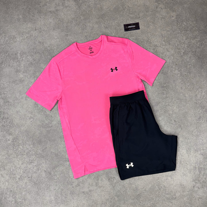 Under Armour HeatGear Short Set – Neon Pink x Black