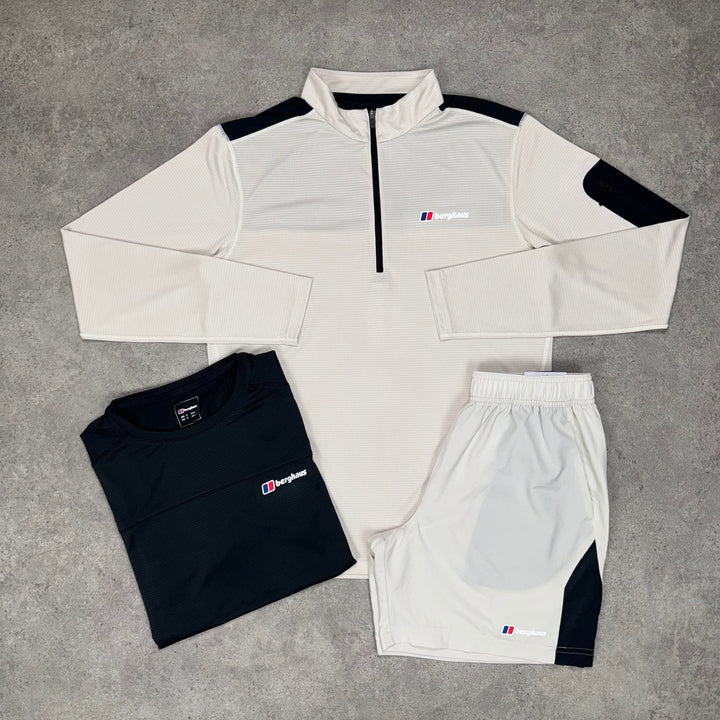 Berghaus Explorer 1/4 Zip Tri Set (Cream/Black)