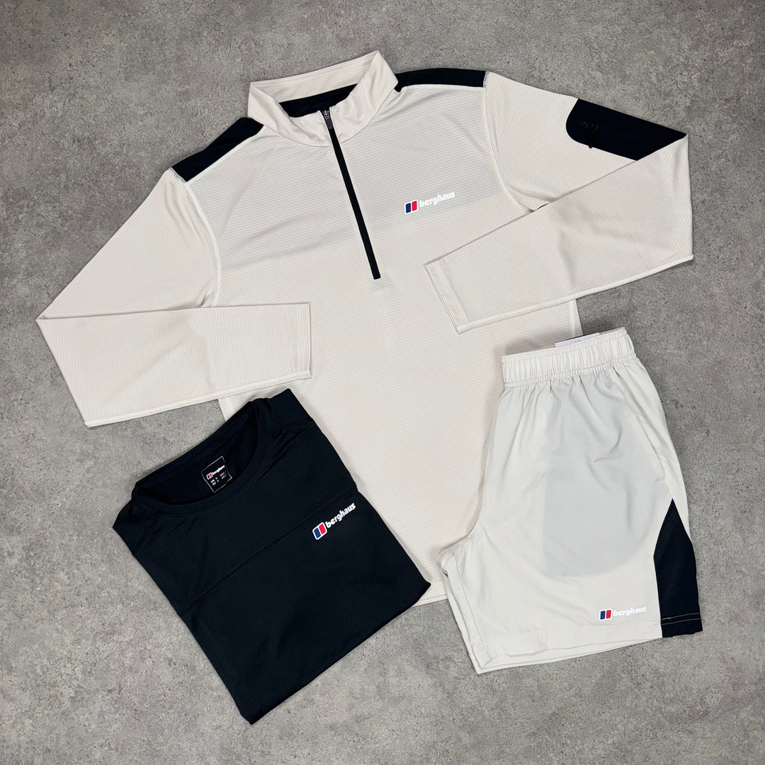 Berghaus Explorer 1/4 Zip Tri Set (Cream/Black)