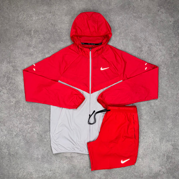 Nike Light Windrunner Shorts Set (Red/White)