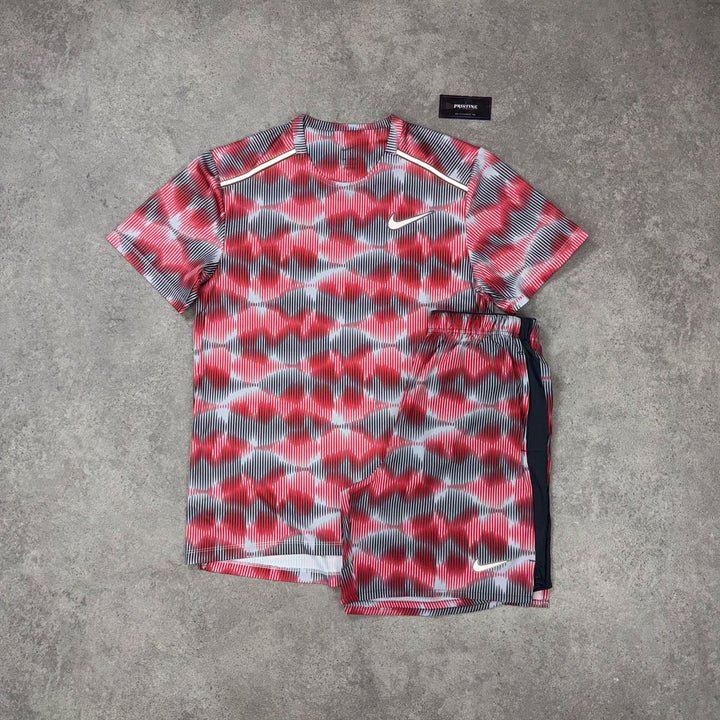 Nike Pulse Short Set – Grey x Red Mono Print