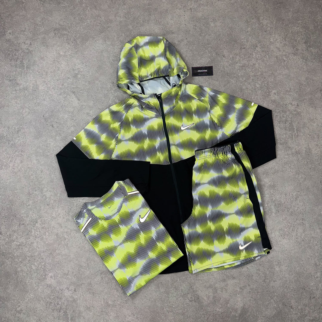 Nike Pulse Tri Short Set – Volt x Black Mono Print