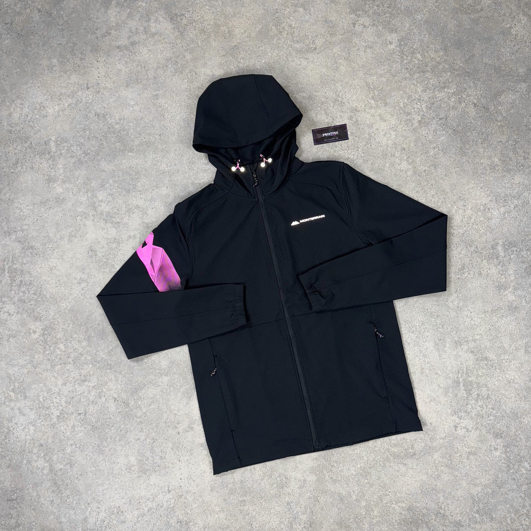 Monterrain Featherlight Jacket – Black x Pink Flash