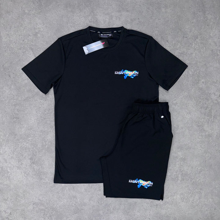 Monterrain Thunder T-Shirt / Short Set (Black/Blue)