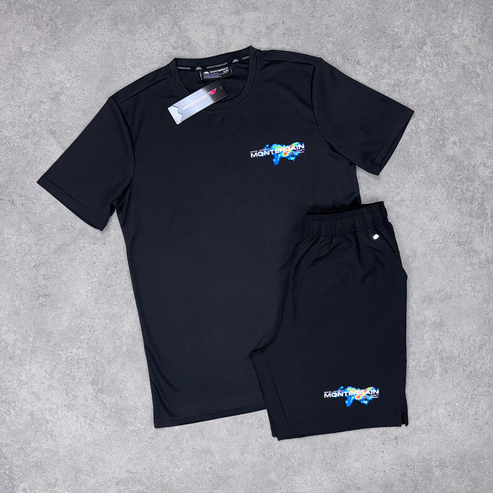 Monterrain Thunder T-Shirt / Short Set (Black/Blue)