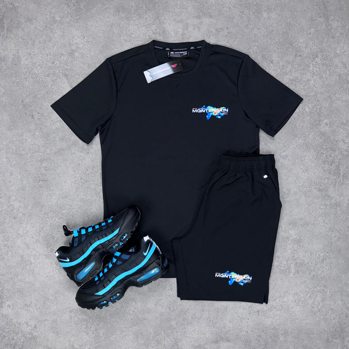 Monterrain Thunder T-Shirt / Short Set (Black/Blue)
