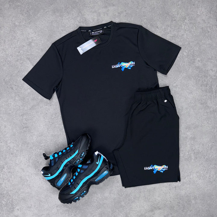 Monterrain Thunder T-Shirt / Short Set (Black/Blue)