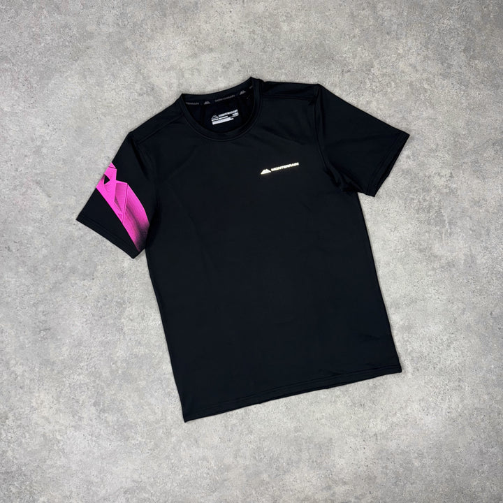 Monterrain Featherlight Tee – Black x Pink Flash