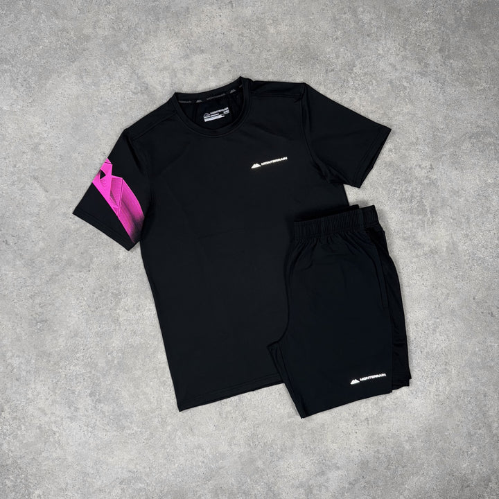 Monterrain Featherlight Short Set – Black x Pink Flash