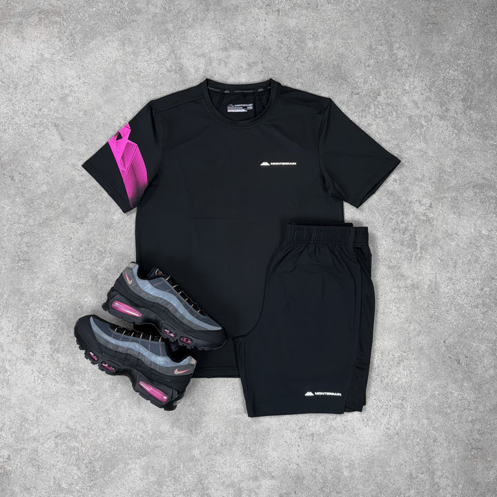 Monterrain Featherlight Short Set – Black x Pink Flash