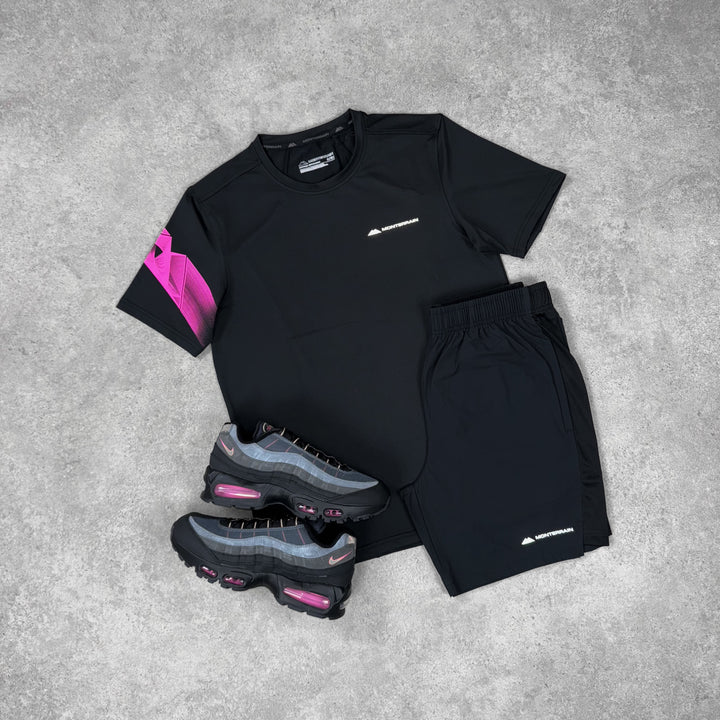 Monterrain Featherlight Short Set – Black x Pink Flash