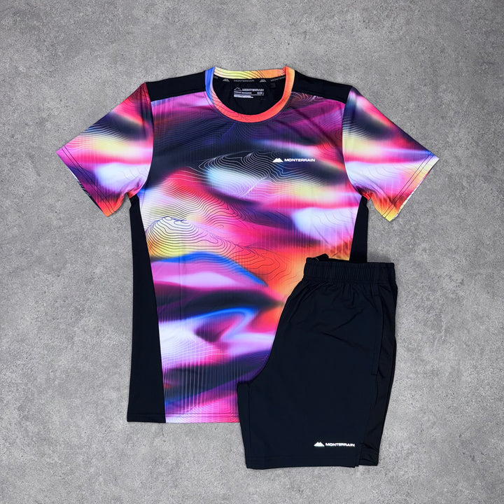 Monterrain Heat T-Shirt / Short Set (Black/Pink)