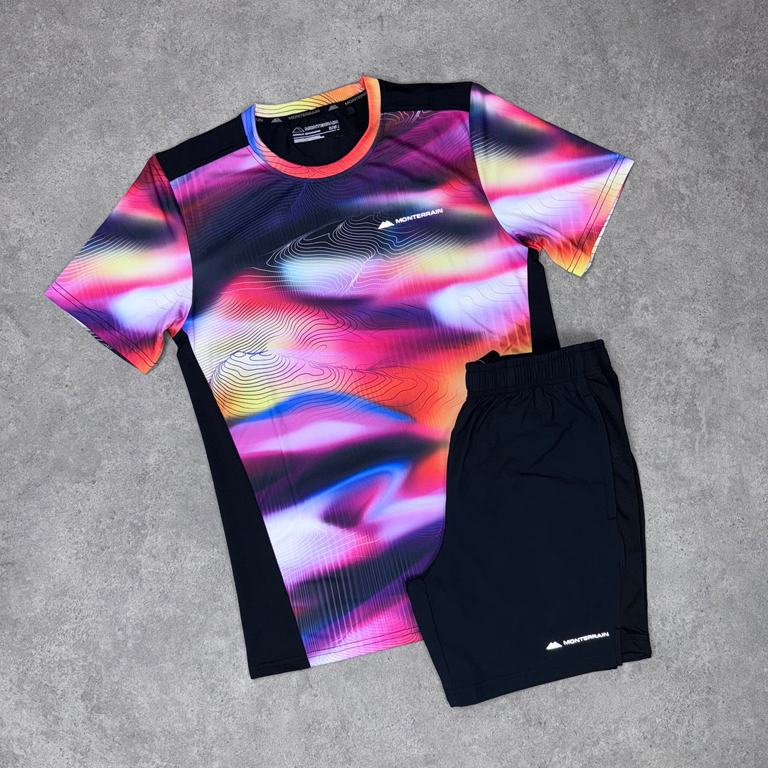Monterrain Heat T-Shirt / Short Set (Black/Pink)