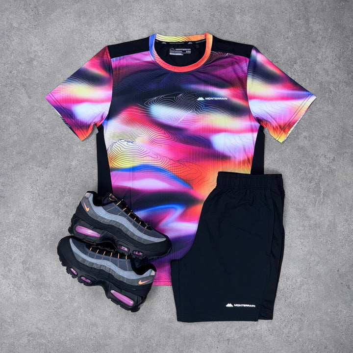Monterrain Heat T-Shirt / Short Set (Black/Pink)