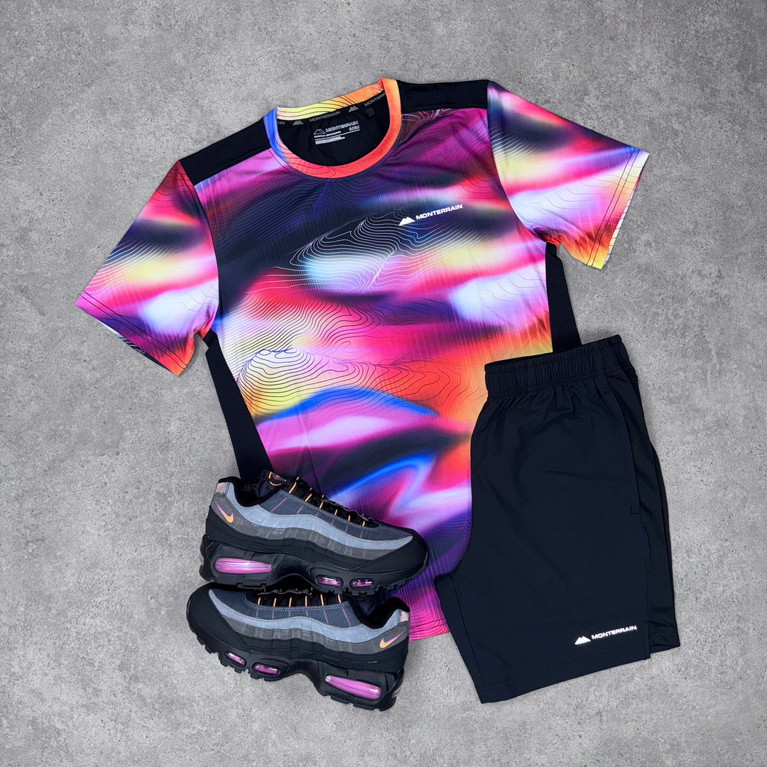 Monterrain Heat T-Shirt / Short Set (Black/Pink)