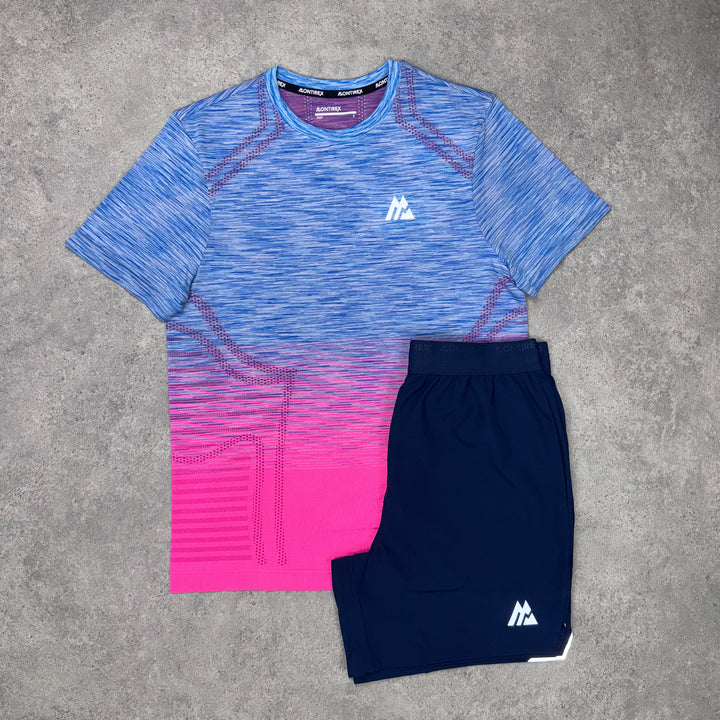 Montirex Seamless Short Set (Blue/Pink)