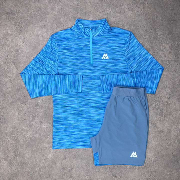 Montirex Trail 1/4 ZIP Short Set (Blue)