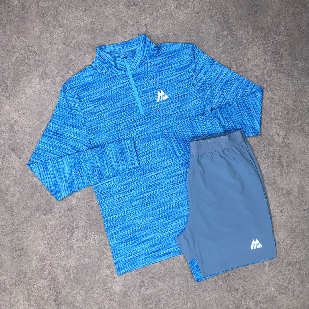 Montirex Trail 1/4 ZIP Short Set (Blue)