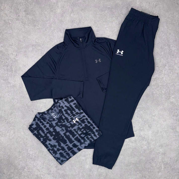 Under Armour Black Tri Set (Black Tee/Black Pants)