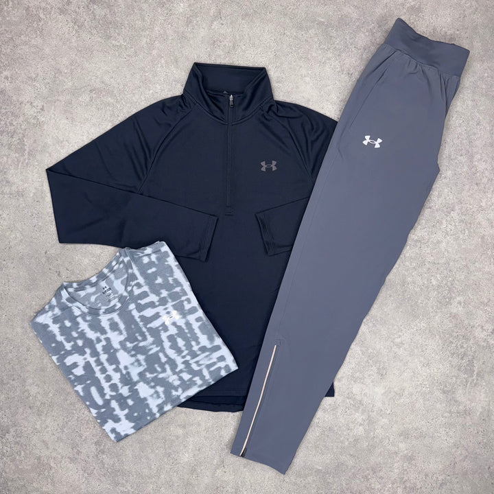Under Armour Black Tri Set (Light-Grey Tee/Grey Pants)