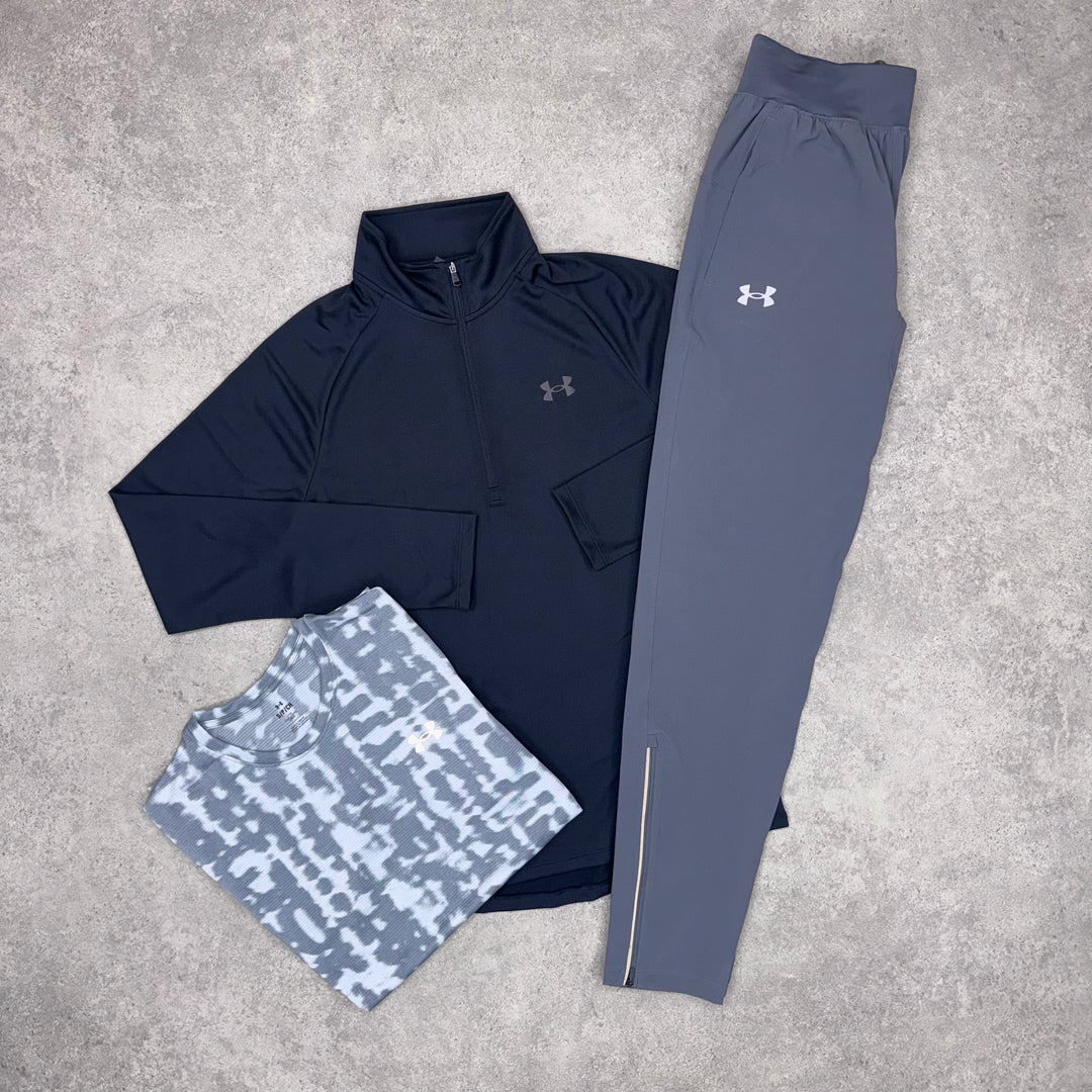 Under Armour Black Tri Set (Light-Grey Tee/Grey Pants)