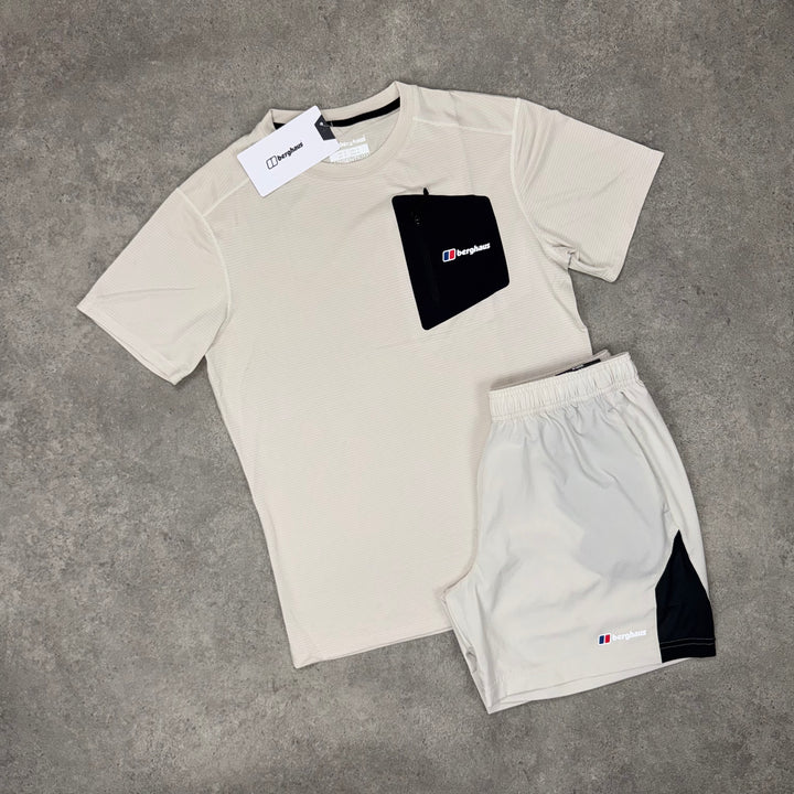 Berghaus Utility Panel Tee & Shorts Set (Cream/Black)
