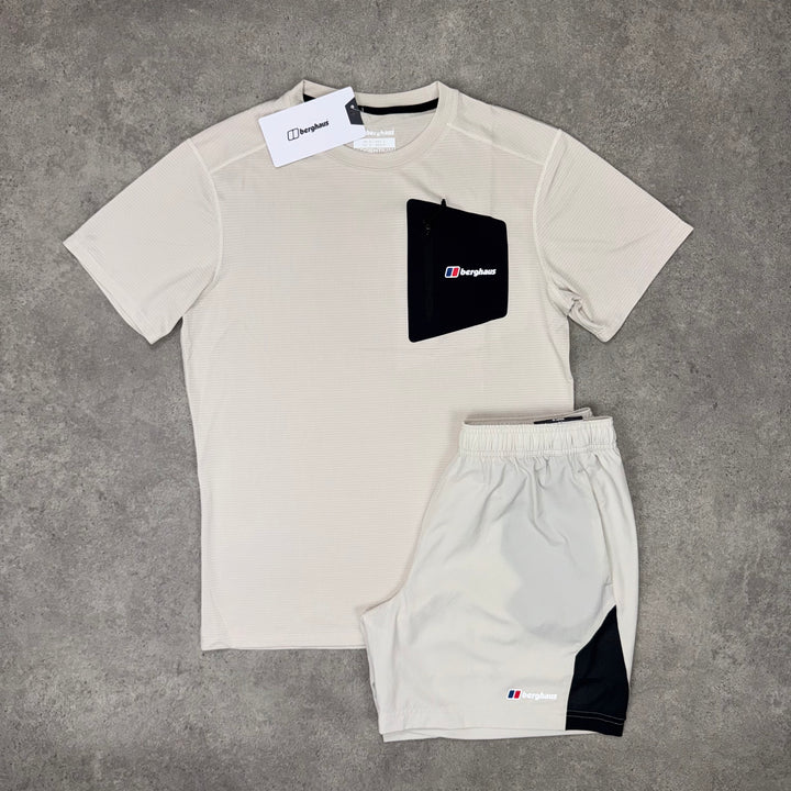 Berghaus Utility Panel Tee & Shorts Set (Cream/Black)