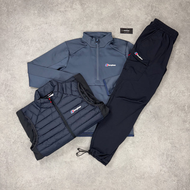 Berghaus Gridlock 1/4 Zip Tri Set – Navy Blue x Jet Black