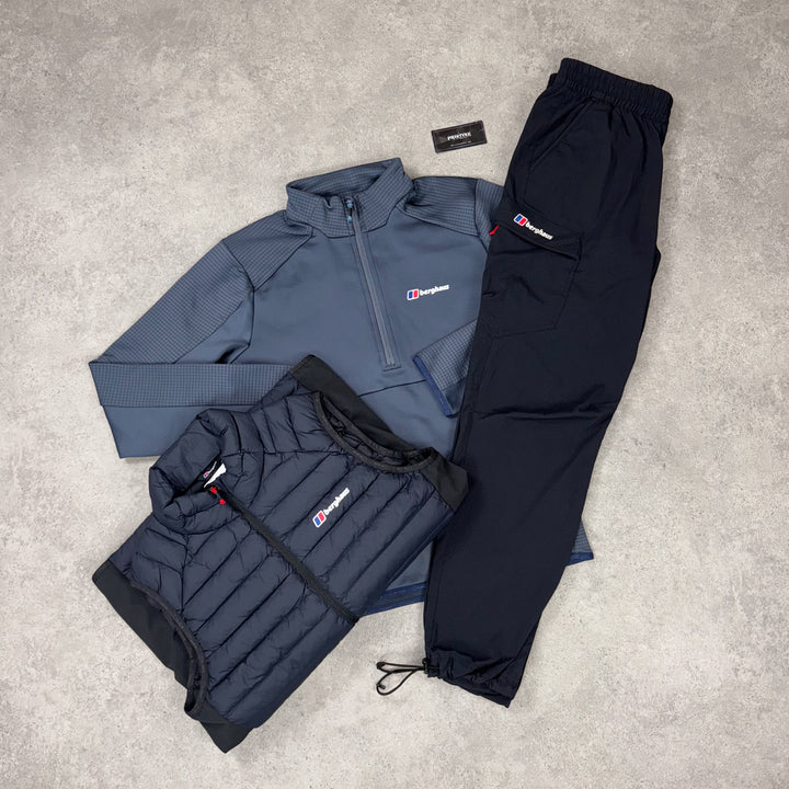 Berghaus Gridlock 1/4 Zip Tri Set – Navy Blue x Jet Black