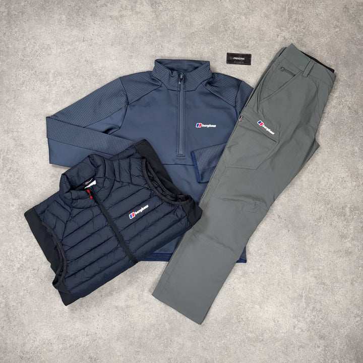 Berghaus Gridlock 1/4 Zip Tri Set – Blue x Graphite x Slate