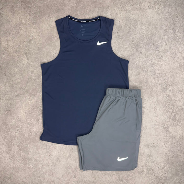 Nike Tank Top Short Set (Navy/Grey)
