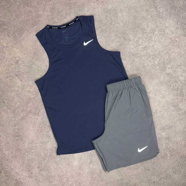 Nike Tank Top Short Set (Navy/Grey)